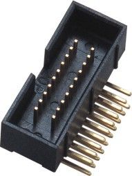 Brass Gold Flash 90 ° Złącze do gniazda DIP Boxer 1.27 * 2.54mm 2 * 10P PA9T 30% GF UL94V-0