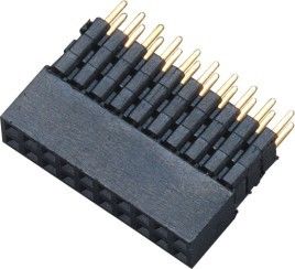 Złącze dwurzędowe o rozstawie 2,0 mm, żeńska głowica pinowa SMT LCP czarna